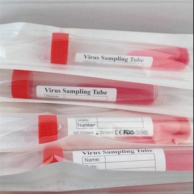Collection jetable Transport viral Moyen-Tube Fournitures Tube d'échantillonnage Virus avec TAPE